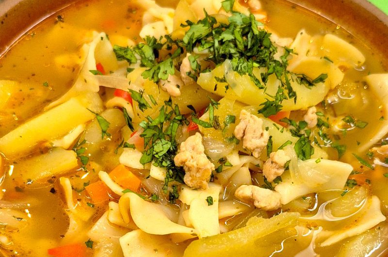 Pantrucas con carne de conejo